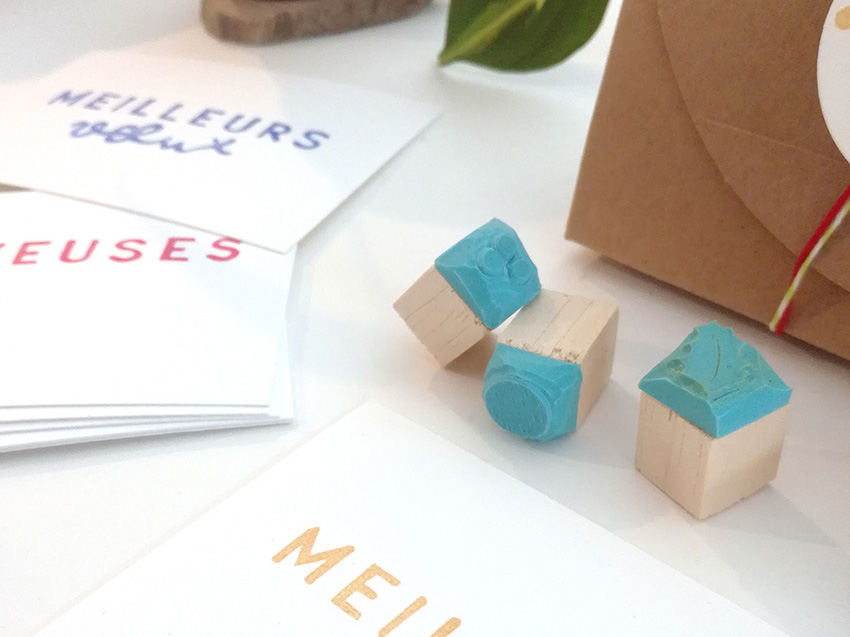 petits tampons pour décoration carte de vœux