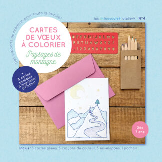 Kit créatif - N°4 Cartes de vœux à colorier