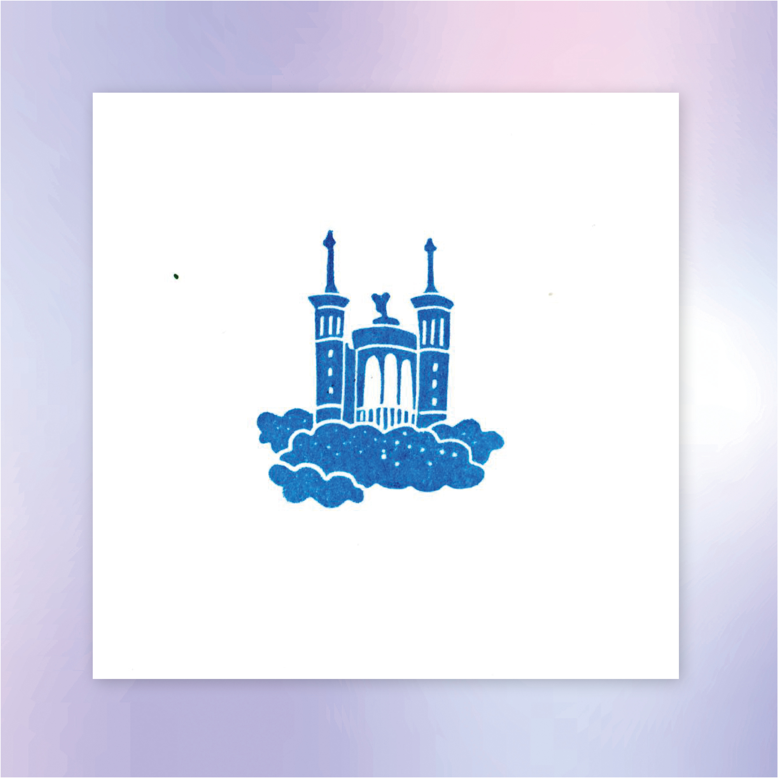 Tampon ex-libris « Fourvière » personnalisable – Gravé à la main à Lyon sur bois flotté