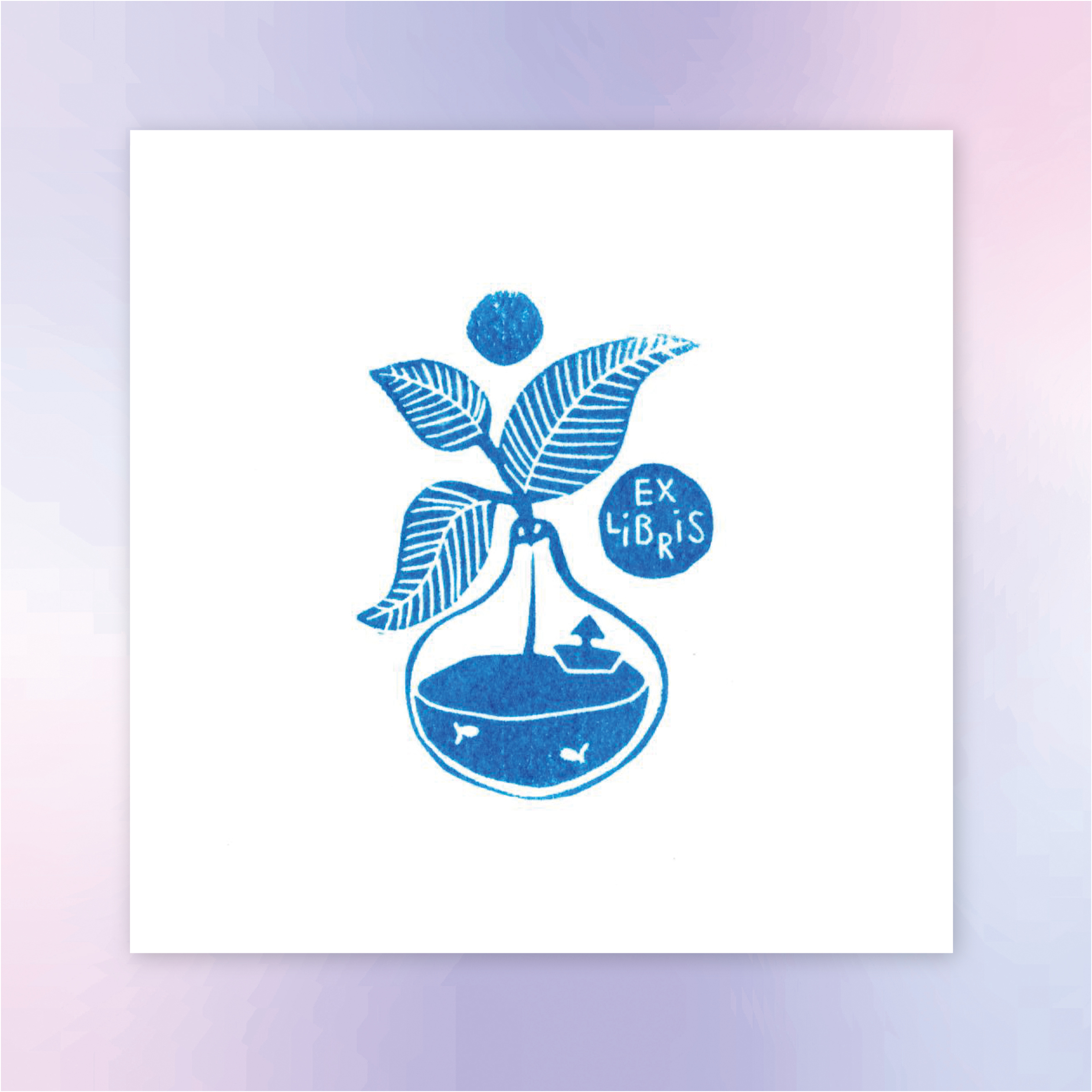 Tampon ex-libris « Vase » personnalisable – Gravé à la main à Lyon sur bois flotté