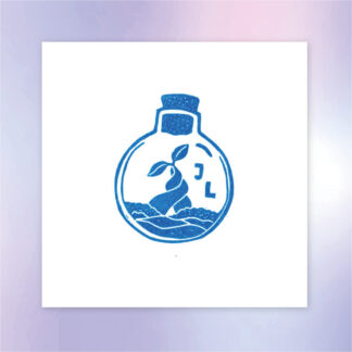 Tampon ex-libris « Terrarium » personnalisable – Gravé à la main à Lyon sur bois flotté