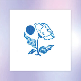 Tampon ex-libris « Fleur » personnalisable – Gravé à la main à Lyon sur bois flotté